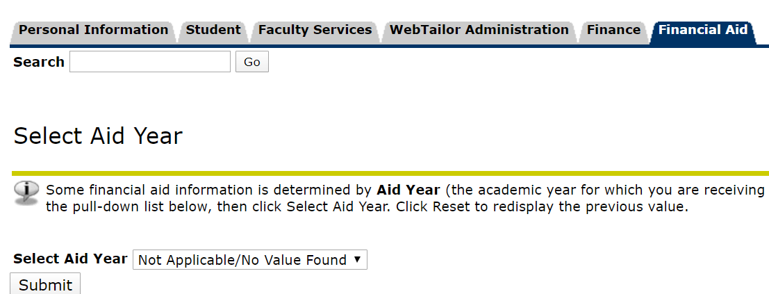 Select Aid Year