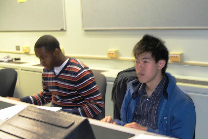 Students at computers