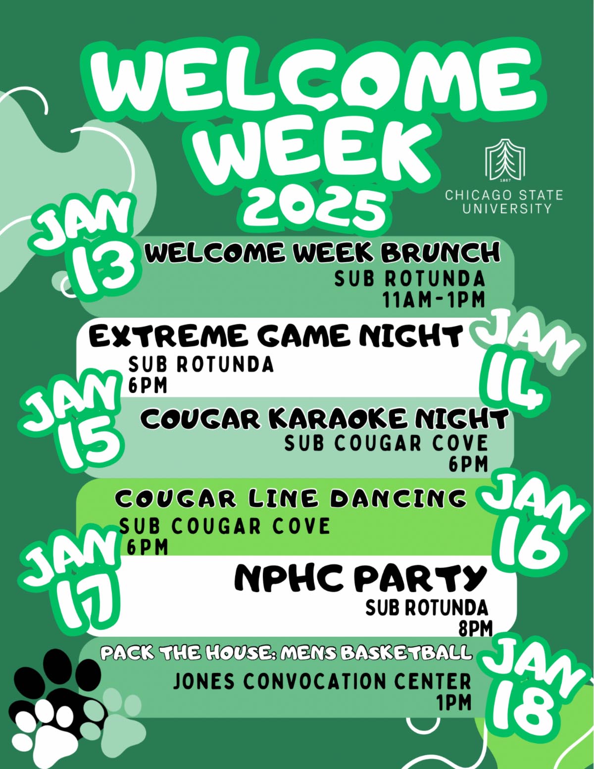 Welcome Week Spring 2025 Flyer