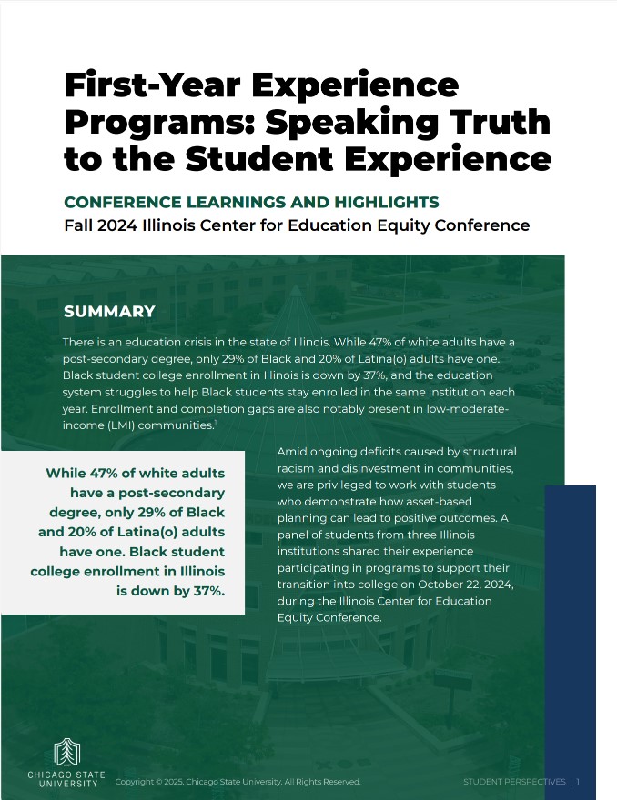 First page preview of First-Year Experience Programs: Speaking Truth to the Student Experience